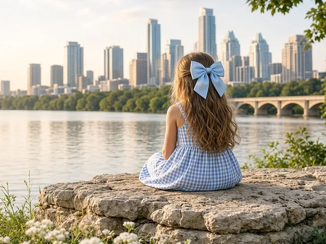 Austin skyline across Lady Bird Lake at golden hour